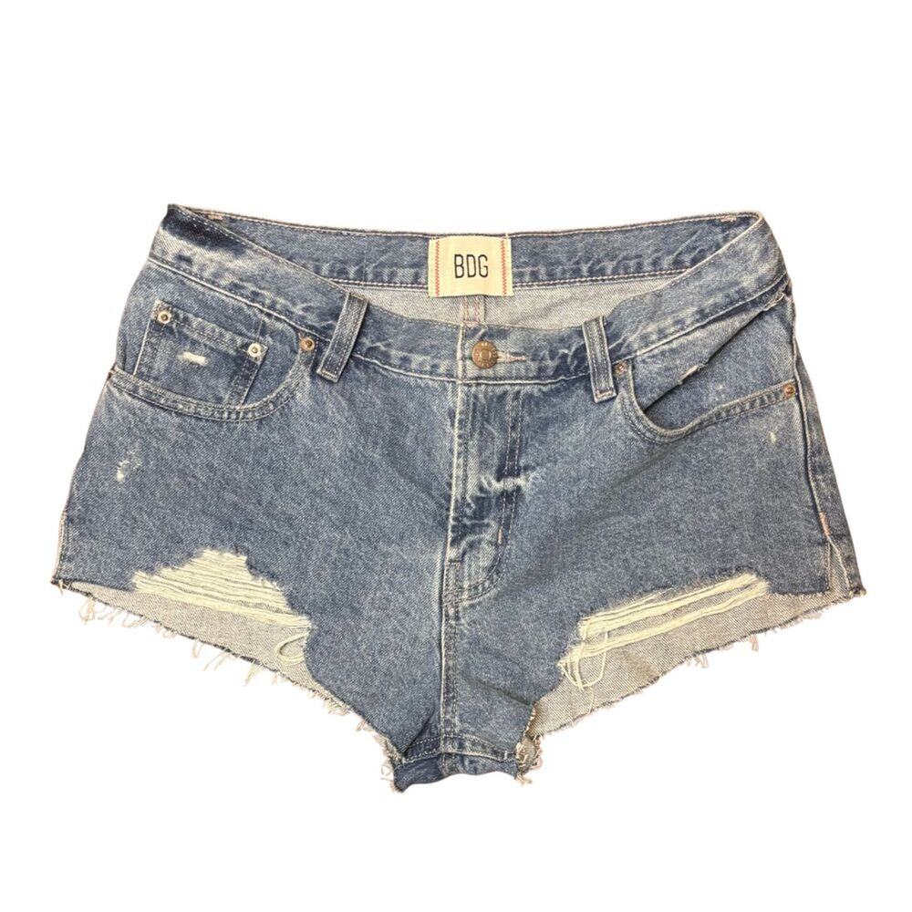 BDG Urban Outfitters Distressed Cutoff Denim Shorts Medium Wash Size 28